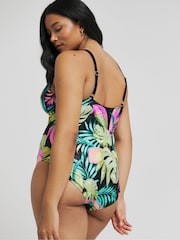 Simply Be Black Magisculpt Plunge Swimsuit - Image 2 of 4