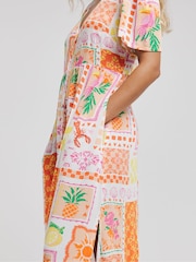 Simply Be Multi Crinkle Button Through Maxi Dress - Image 4 of 4