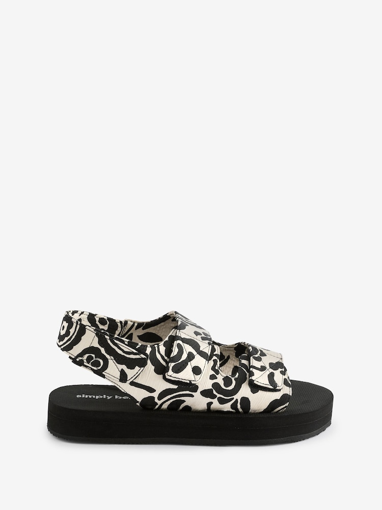 Simply Be Black Extra Wide Fit Touch and Close Three Strap Active Sandals in Wide Fit - Image 5 of 5
