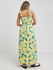 Simply Be Yellow Tie Front Midi Dress - Image 2 of 4