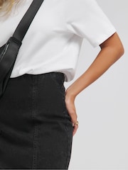 Simply Be Black Pull-On Mini Denim Skirt - Image 4 of 4