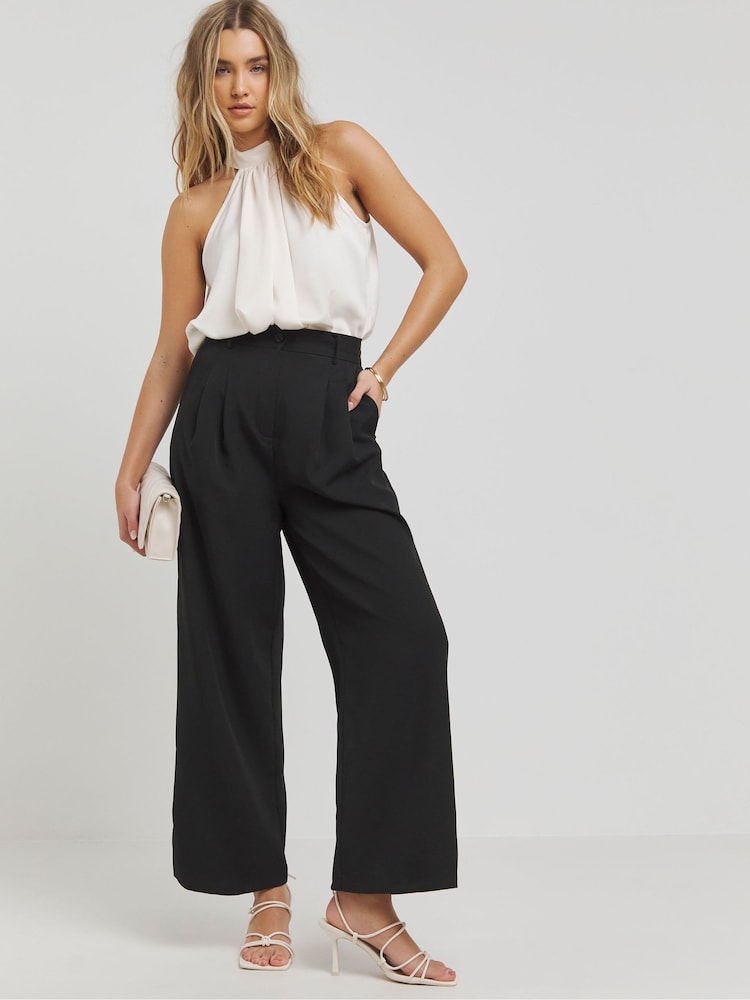 Simply Be Halterneck Textured Satin Bluze - Image 3 of 4