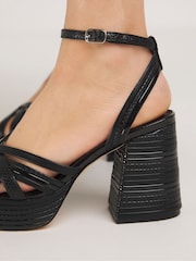 Simply Be Black Wide Fit Feature Platform Heels - Image 2 of 5