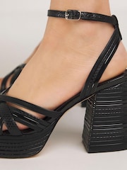 Simply Be Black Wide Fit Feature Platform Heels - Image 4 of 5
