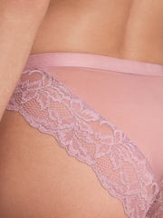 Rosa malva estampado/ azul - Pack de 2 braguitas de pierna alta con ribete de Encaje - Imagen 5 de 10