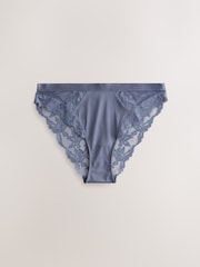 Rosa malva estampado/ azul - Pack de 2 braguitas de pierna alta con ribete de Encaje - Imagen 7 de 10