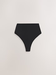 self. Black High Waisted Thong Knickers - Image 2 of 4