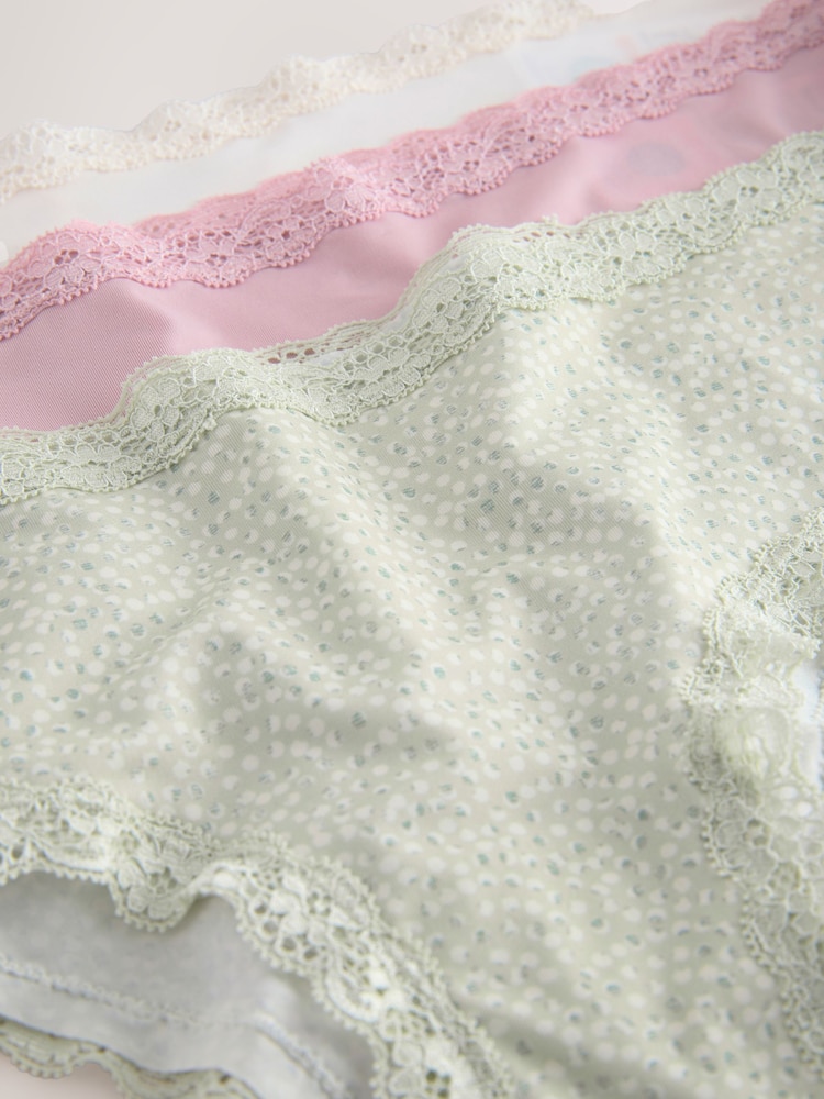 Pink/White/Green Print - Knickers 3 Pack - Image 10 of 10 Pink/White/Green Print - Knickers 3 Pack - Image 10 of 10