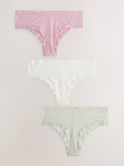 Pink/White/Green Print Hipster Knickers 3 Pack - Image 5 of 6