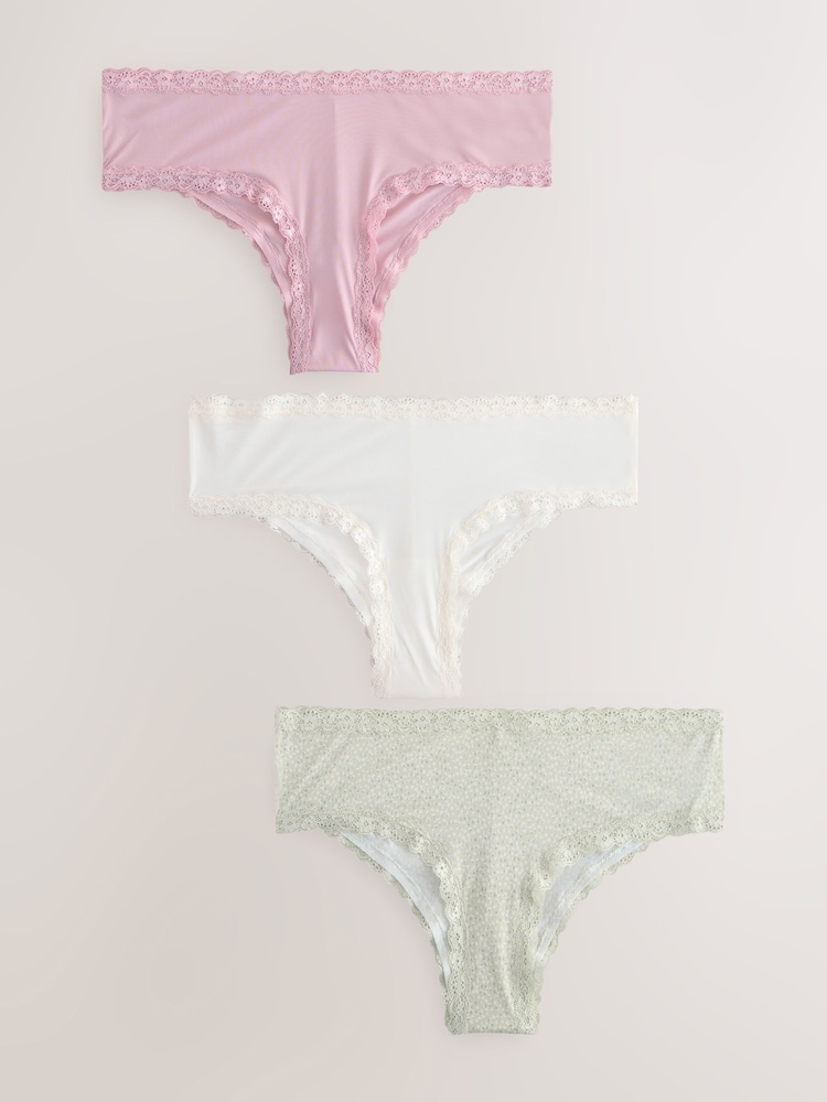 Roze/wit/groen print - Set van 3 slipjes - Image 5 of 6