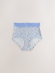 Blue Ditsy Full Brief Lace Knickers 4 Pack - Image 3 of 7