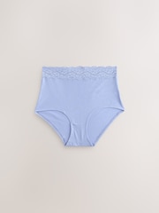 Blue Ditsy Full Brief Lace Knickers 4 Pack - Image 4 of 7