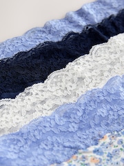 Blue Ditsy Full Brief Lace Knickers 4 Pack - Image 6 of 7