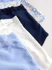 Blue Ditsy Full Brief Lace Knickers 4 Pack - Image 7 of 7