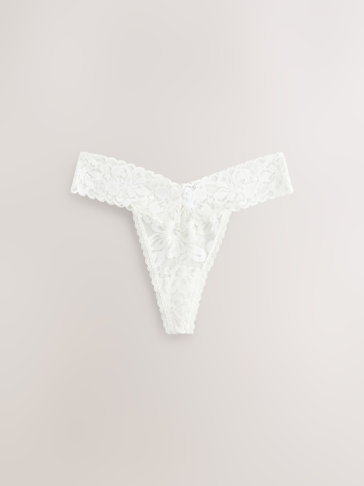 Red/Pink Thong Floral Lace Knickers 3 Pack - Image 7 of 10
