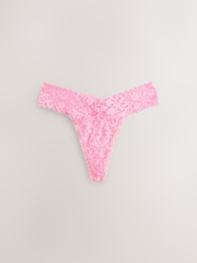 Red/Pink Thong Floral Lace Knickers 3 Pack - Image 8 of 10