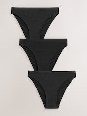 Black High Leg Seamless Rib Knickers 3 Pack - Image 5 of 8