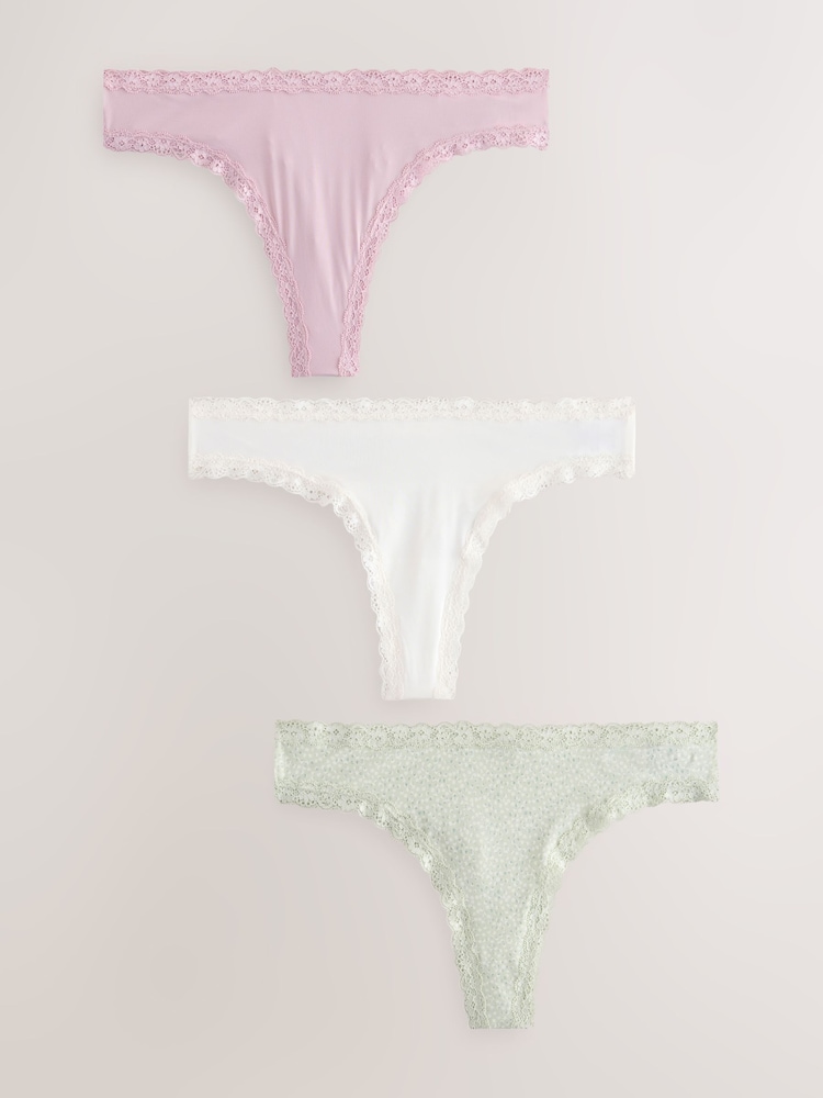 Roze/wit/groen print - Set van 3 slipjes - Image 5 of 10