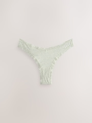 Pink/White/Green Print Brazilian Knickers 3 Pack - Image 3 of 6