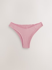 Grey/Navy Brazilian Cotton Rib Knickers 3 Pack - Image 3 of 6