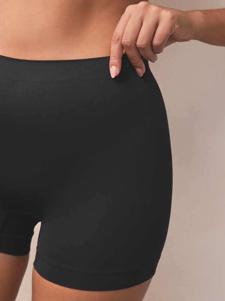 Black Short Seamless Rib Knickers 3 Pack - Image 4 of 9