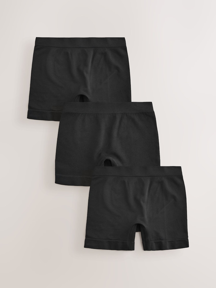 Black Short Seamless Rib Knickers 3 Pack - Image 5 of 9