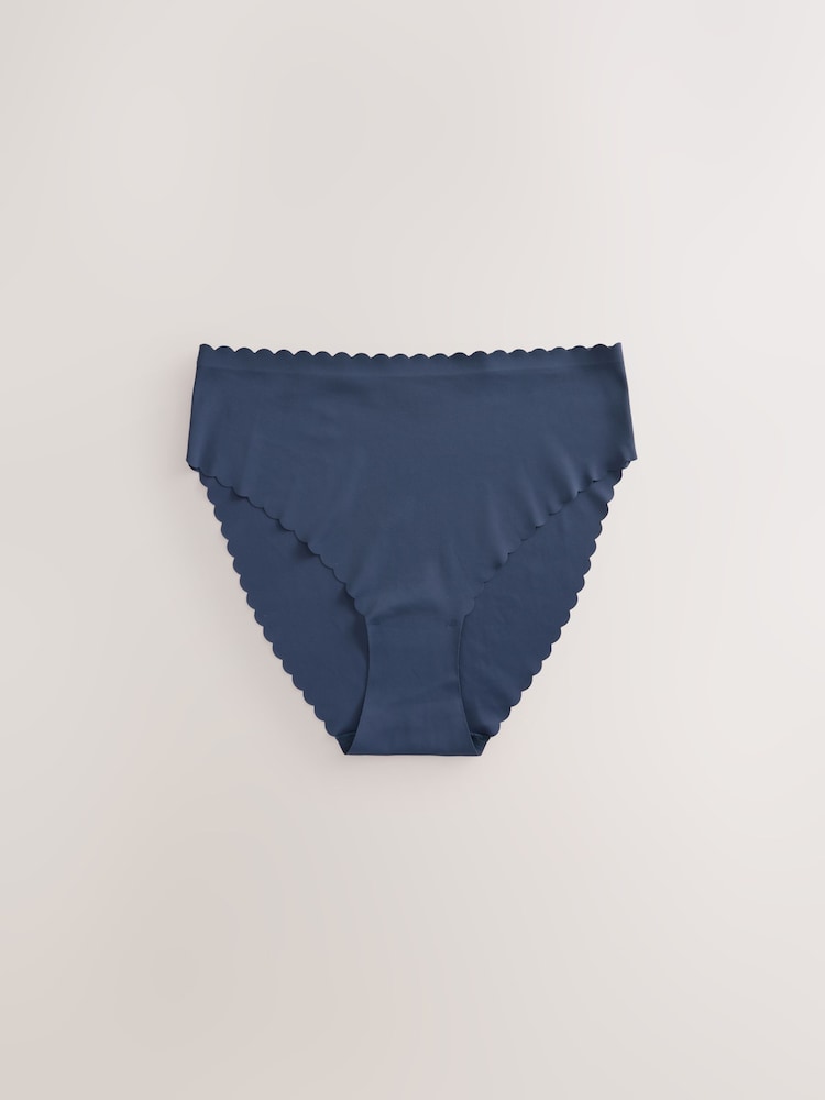 Navy Midi No VPL Scallop Edge Knickers - Image 1 of 3