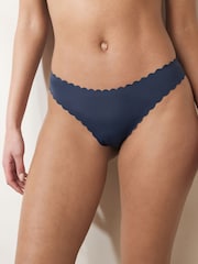 Navy Thong No VPL Scallop Edge Knickers - Image 1 of 7