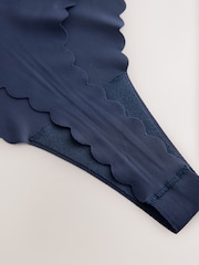 Navy Thong No VPL Scallop Edge Knickers - Image 5 of 7