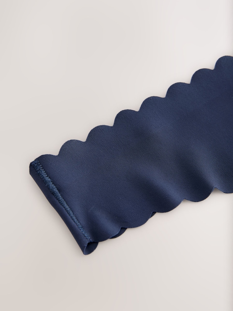 Navy Thong No VPL Scallop Edge Knickers - Image 7 of 7
