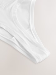 White Thong Ultimate Comfort Lace Trim Modal Briefs - Image 7 of 9
