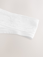 White Thong Ultimate Comfort Lace Trim Modal Briefs - Image 9 of 9