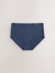Navy Full Brief No VPL Scallop Edge Knickers - Image 1 of 3