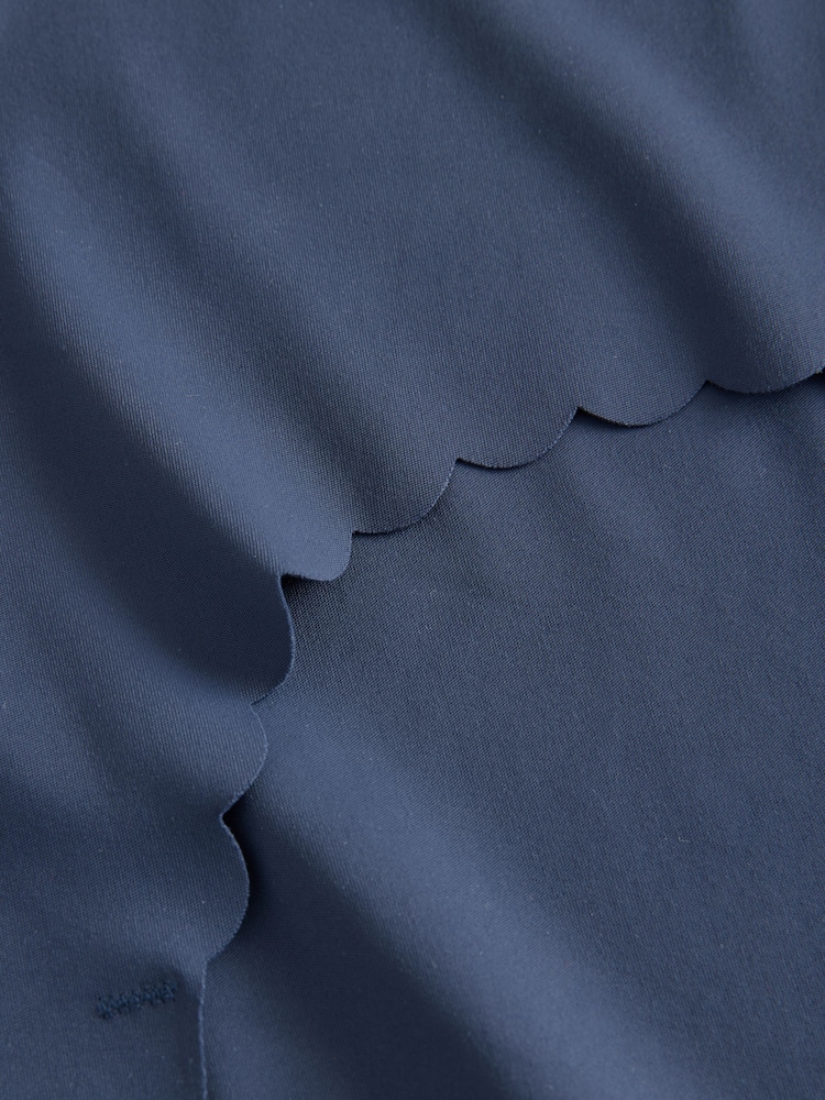 Navy Full Brief No VPL Scallop Edge Knickers - Image 2 of 3
