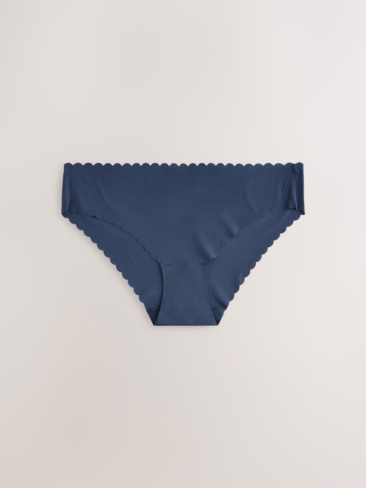 Navy Brazilian No VPL Scallop Edge Knickers - Image 5 of 7