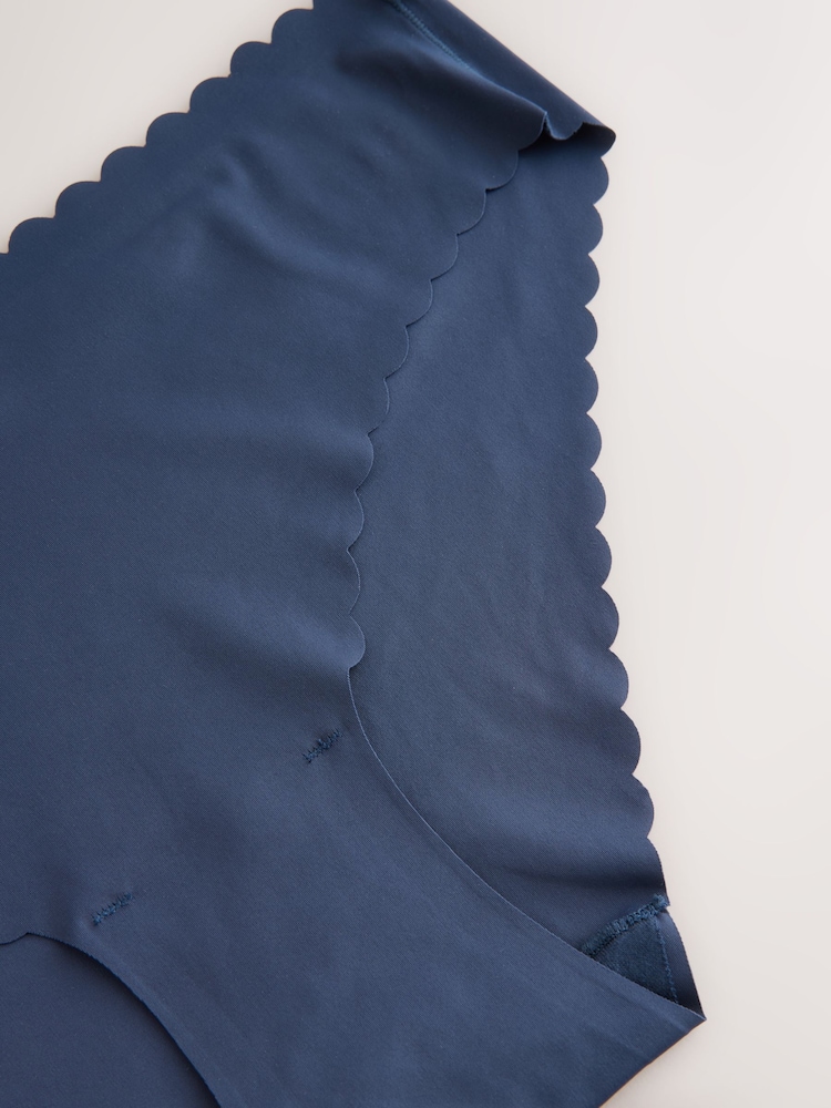 Navy Brazilian No VPL Scallop Edge Knickers - Image 6 of 7