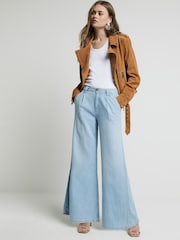 River Island Mid Rise Wide Pantaloni largi 100% Blugi din bumbac - Imaginea 1 din 4