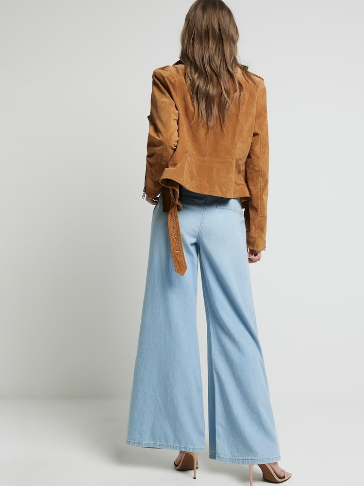 River Island Mid Rise Wide Pantaloni largi 100% Blugi din bumbac - Imaginea 2 din 4