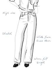 River Island Light Blue High Rise Pocket Front  Wide Leg Jeans - Image 8 of 8