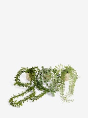Green Artificial Trailing Plants In Mini Gold Hex Pots - Image 3 of 4