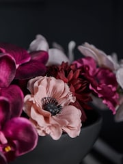 Purple Artificial Orchid in Black Contemporary Vase - Image 2 of 4