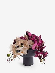 Purple Artificial Orchid in Black Contemporary Vase - Image 3 of 4