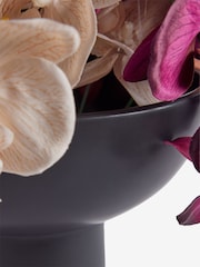 Purple Artificial Orchid in Black Contemporary Vase - Image 4 of 4