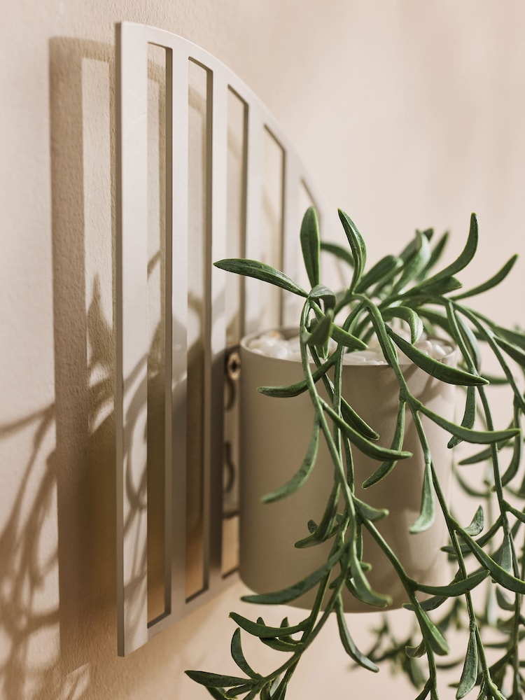Set of 3 Natural Metal Wall Hanging Artificial Trailing Plants - Image 2 of 5