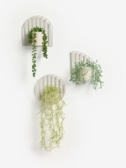 Set of 3 Natural Metal Wall Hanging Artificial Trailing Plants - Image 4 of 5