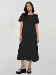 Threadbare Black 100% Cotton Smock Style Midi Dress 2 Pack - Image 2 of 3