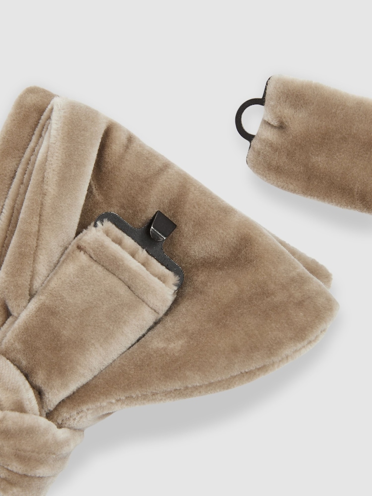 Reiss Taupe Brown Hike Velvet Bow Tie - Image 3 of 4