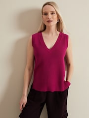 Phase Eight Purple Marianna V-Neck Tank - Image 1 of 5
