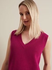 Phase Eight Purple Marianna V-Neck Tank - Image 4 of 5