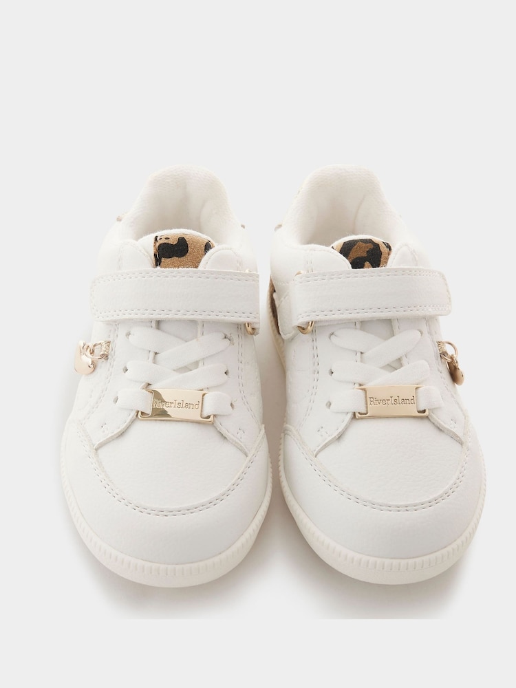 River Island White Girls Leopard Embossed Trainers - Image 4 of 4 River Island White Girls Leopard Embossed Trainers - Image 4 of 4